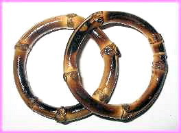 BBAM164 1 1/2" (ID) BURNT BAMBOO RINGS (PAIR)